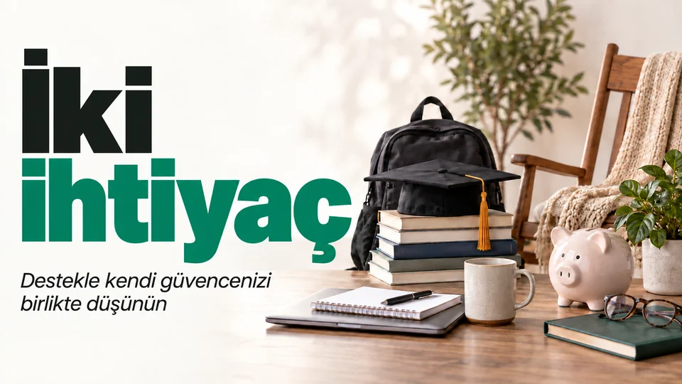 İki ihtiyaç başlıklı kişisel finans kapağı; İki kuşak kartı.