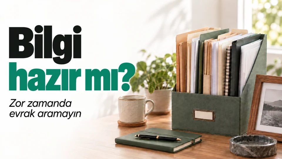 Bilgi hazır mı? başlıklı kişisel finans kapağı; Düzenli aile klasörü.